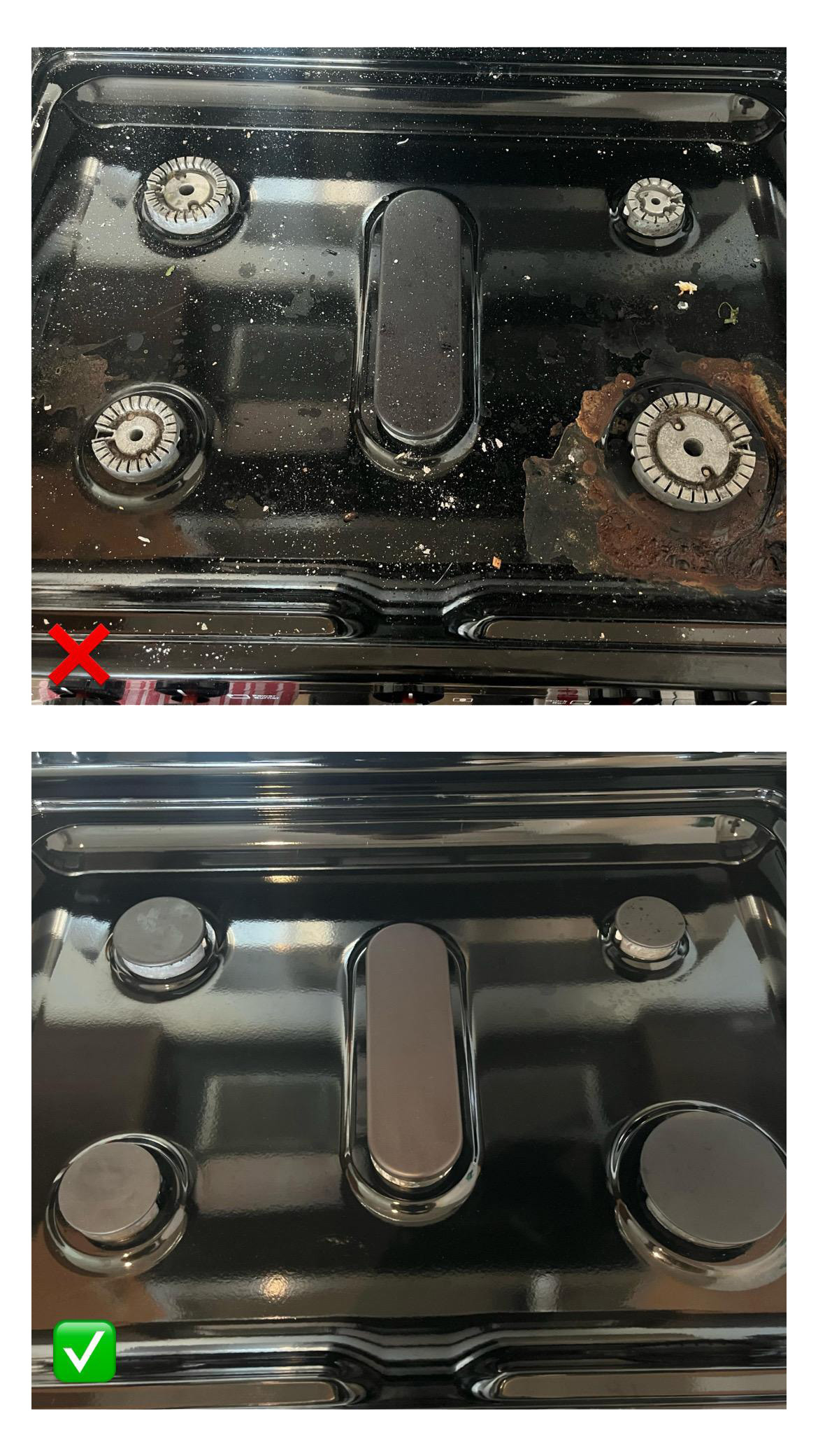 before and after cleaning